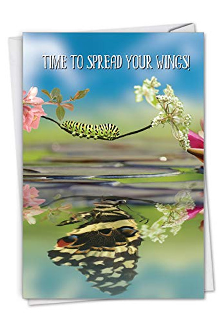 Aspirations - College, High School Graduation Note Card with Envelope (4.63 x 6.75 Inch) - Congratulations Graduate Greeting Card - Caterpillar to Butterfly, Grad Congrats for Girls, Boys C7076CGDG Aspirations - College, High School Graduation Note Card with Envelope (4.63 x 6.75 Inch) - Congratulations Graduate Greeting Card - Caterpillar to Butterfly, Grad Congrats for Girls, Boys C7076CGDG