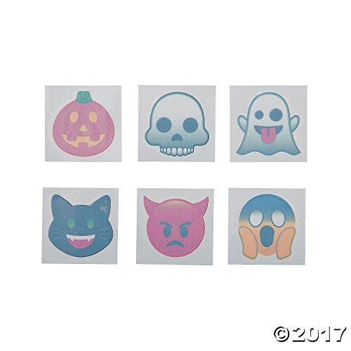 Halloween Emoji Tattoos (Pack of 72)