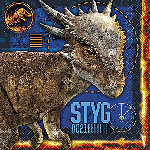 Jurassic World Fallen Kingdom Birthday Party Supplies 16 Pack Lunch Napkins