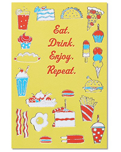 American Greetings Eat Drink Enjoy Birthday Card with Foil