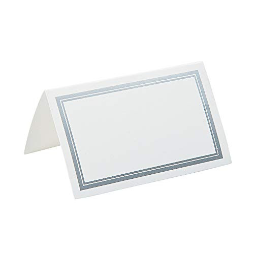 Silver Rimmed Place Cards for Wedding - Party Supplies - Favors - Placecards and Holders - Wedding - 50 Pieces