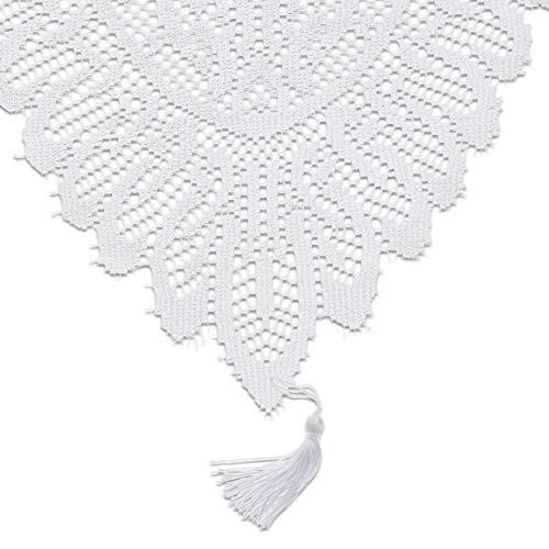 Juvale 13x45 Inch Lace Table Cloth Runner - White