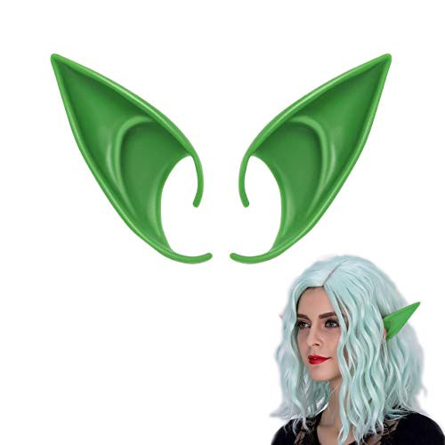 MYMENU Fairy Pixie Elf Ears Anime Party Dress Up Costume Accessories Halloween Party Props Masquerade Ball Elven Vampire Fairy Ears (Long Green)