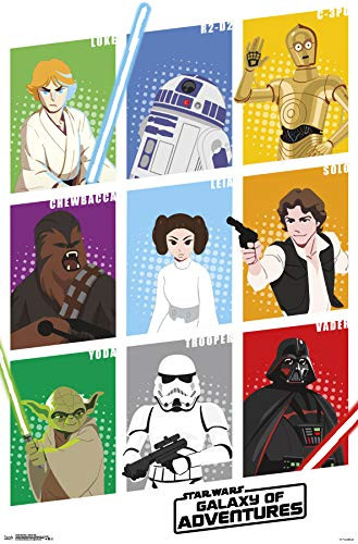 Trends International Star Wars: Saga - Galaxy Grid Wall Poster, 22.375" x 34", Unframed Version