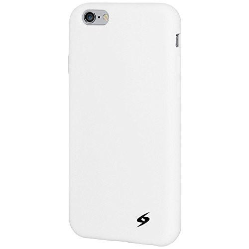 Amzer Soft Silicone Skin Fit Jelly Case Cover for Apple iPhone 6, iPhone 6s - Retail Packaging - Solid White