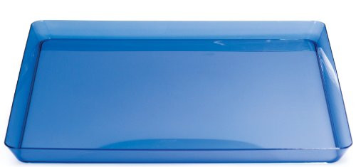 Creative Converting Square Plastic Serving Tray, 11.5-Inch, Translucent Blue