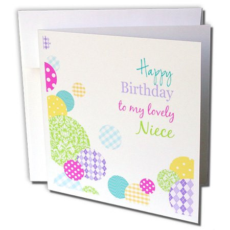 3dRose Greeting Cards, 6 x 6 Inches, Pack of 6, Happy Birthday My Lovely Niece (gc_165143_1)