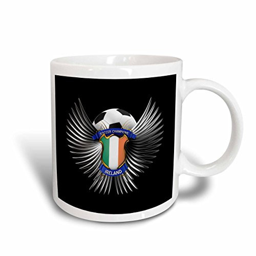 3dRose Ireland Soccer Ball with Crest Team Football Irish Ceramic Mug, 11-Ounce 3dRose Ireland Soccer Ball with Crest Team Football Irish Ceramic Mug, 11-Ounce