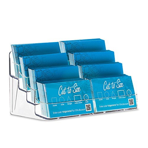 Source One 8 Pocket Desktop Clear Acrylic Business Card Holder (BC-8P)
