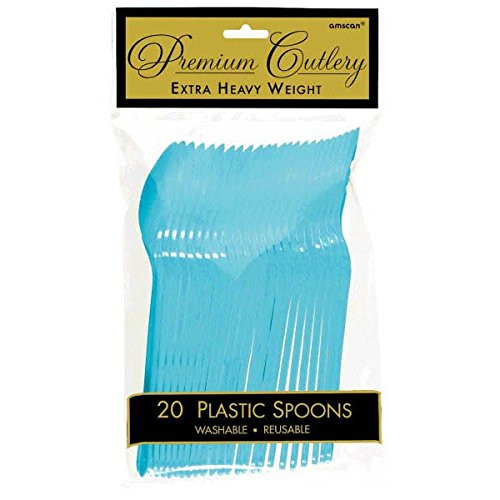 Vibrant Caribbean Blue Premium Plastic Spoons, 20 Ct.
