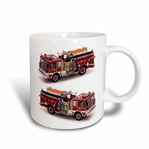 3dRose mug_527_2 Fire Truck Ceramic Mug, 15 oz, White