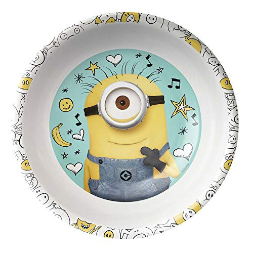 Zak Designs DESD-0367 Despicable Me 2 Mel Bowl W-Rim, 15 oz, Multicolor