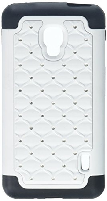 MyBat ASMYNA LG D500 (Optimus F6) Luxurious Lattice Dazzling TotalDefense Protector Cover - Retail Packaging - White/Black MyBat ASMYNA LG D500 (Optimus F6) Luxurious Lattice Dazzling TotalDefense Protector Cover - Retail Packaging - White/Black
