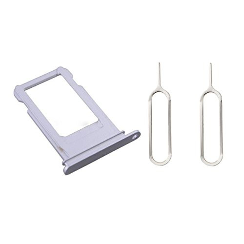 Nano Sim Card Tray Slot Socket Holder with 2 Eject Pins for iPhone 7 4.7" Silver