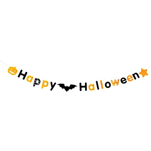 BESTOYARD Happy Halloween Banner Garlands Bunting Banner Halloween Party Decoration Banners
