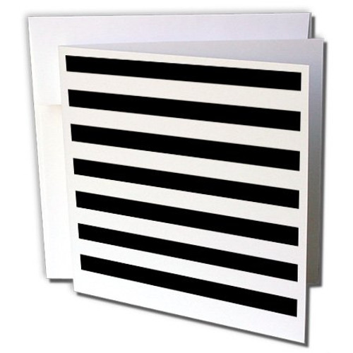 3dRose Black and White Stripes - Greeting Cards, 6 x 6 inches, set of 12 (gc_24690_2) 3dRose Black and White Stripes - Greeting Cards, 6 x 6 inches, set of 12 (gc_24690_2)