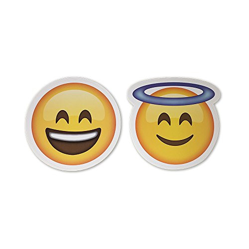 Large 5" Smiling Face with Halo and Smiling Face Emoji Stickers