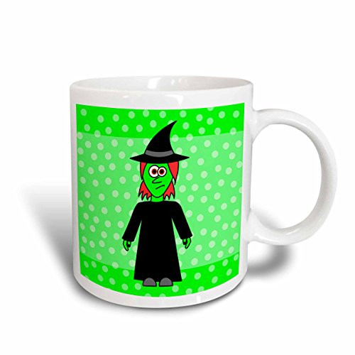 3dRose Cute Wicked Witch Gift Ceramic Mug, 11-Ounce