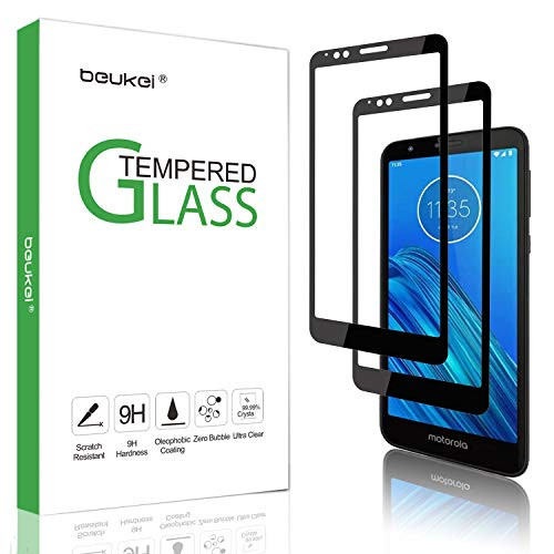 (2 Pack) Beukei for Motorola (Moto E6) Screen Protector Tempered Glass, Glass with 9H Hardness, with Lifetime Replacement Warranty(Not Fit for Moto E6 Plus/Moto E6S)