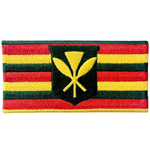 Hawaii Kanaka Maoli State Flag Embroidered Emblem Kamehameha Hawaiian Iron On Sew On Patch