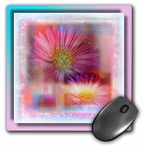 3dRose LLC 8 X 8 X 0.25 Inches Daisy Watercolor Shabby Chic Mouse Pad (mp_28759_1)
