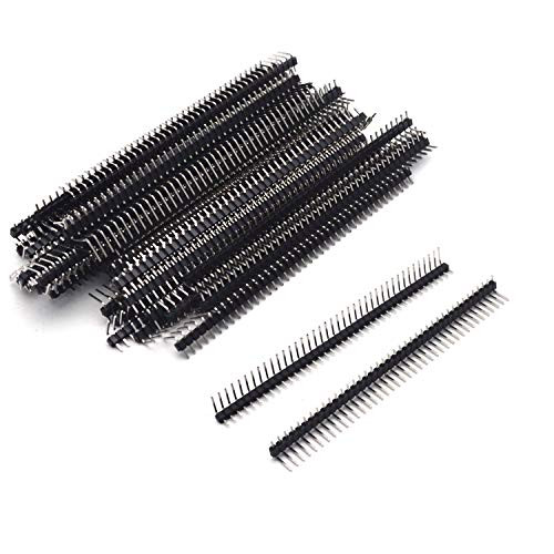 Antrader 40 Pin 2.54mm Right Angle Male Pin Header Connector Strip Pack of 30 Antrader 40 Pin 2.54mm Right Angle Male Pin Header Connector Strip Pack of 30