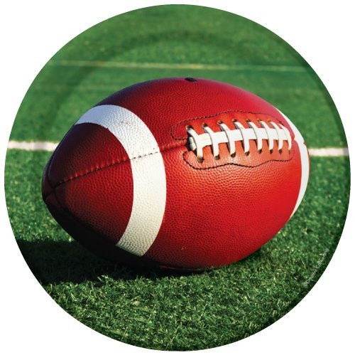 Creative Converting 416340 8 Count Paper Dessert Plates, Gridiron Action, Green/Brown
