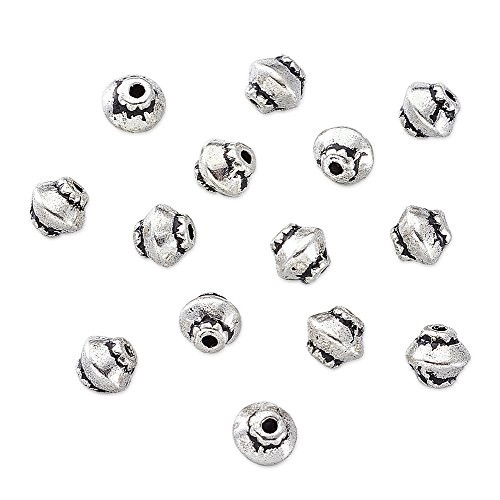 Pandahall 100pcs Tibetan Silver Antique Silver Bicone Beads Spacers Charms for Jewelry Makings Lead Free Cadmium Free Nickel Free 5x4.5mm Hole: 1mm