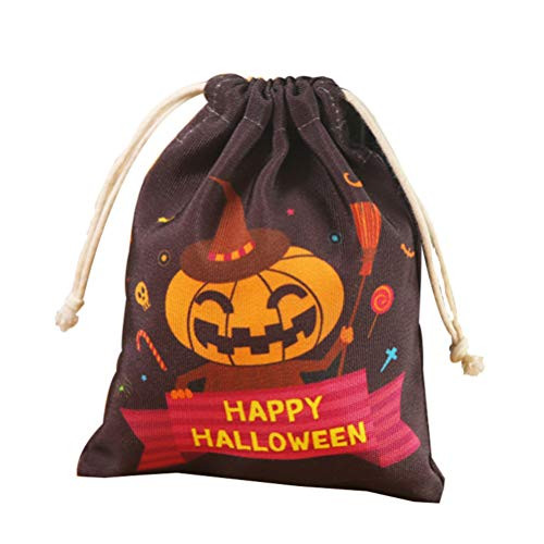 Amosfun Halloween Drawstring Bag Halloween Candy Bag Trick or Treat Bags Halloween Drawstring Goody Bag Drawstring Pumpkin Bag Pumpkin Candy Bag Mini Candy Bag