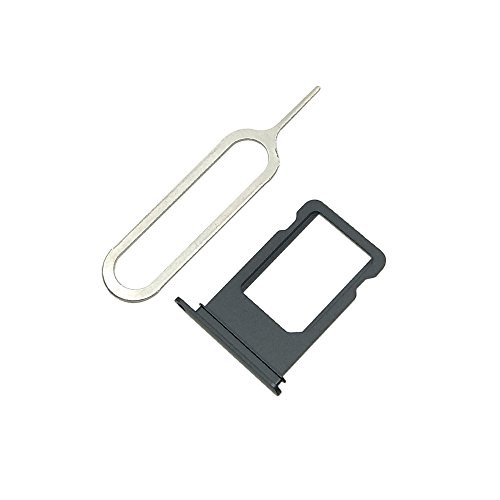 EMiEN SIM Card Tray Slot Holder Replacement for iPhone 7 4.7 Inch + SIM Card Tray Open Eject Pin (Black)