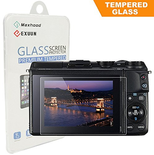 Poyiccot Tempered Glass Screen Protector for Canon EOS M3 / M5 / M10 / 100D / G1 X Mark II?Optical 9H Hardness 0.3mm Ultra-Thin DSLR Camera LCD Tempered Glass