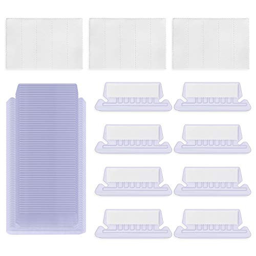 Favide 60 Sets Insertable Plastic Tabs Hanging Folder Tabs for Quick Identification of Hanging Files, Easy to Read, 2 Inch Hanging File Inserts