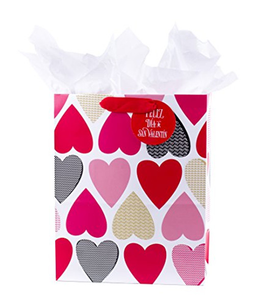 Hallmark Vida Large Spanish Valentine's Day Gift Bag with Tissue Paper (Patterned Hearts) Hallmark Vida Large Spanish Valentine's Day Gift Bag with Tissue Paper (Patterned Hearts)