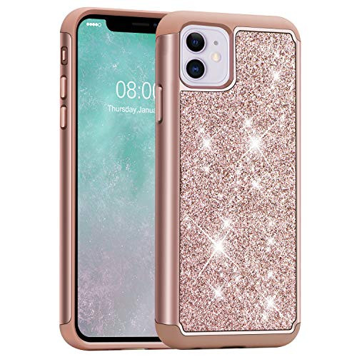 J&D Case Compatible for iPhone 11 Case, Sparkling [Glittering] [ArmorBox] [Dual Layer] Shock Resistant Hybrid Protective Rugged Case for iPhone 11 Case - [Not for iPhone 11 Pro/iPhone 11 Pro Max]
