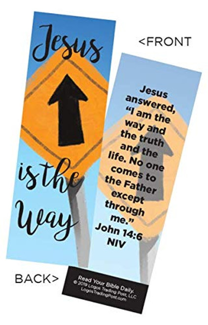Children's Christian Bookmark - Jesus is The Way | John 14:6 | Pack of 25