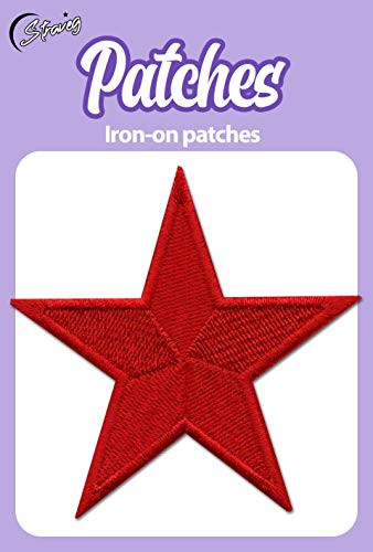 Iron On Patches - Red Star Patch Iron On Patch Embroidered Applique Star S-44