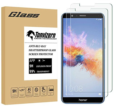 [2 Pack] Tonvizern Compatible for Huawei Mate SE/Huawei Honor 7X Tempered Glass Screen Protector,0.26mm 9H Hardness Screen Protector