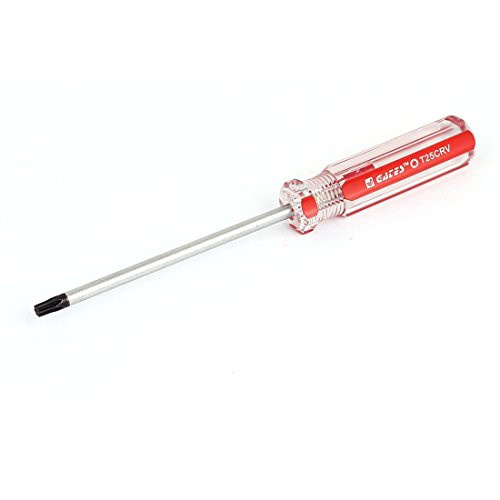 Uxcell a15081300ux0244 T25 4mm Magnetic Tip Plastic Grip Torx Security Screwdriver Clear Red