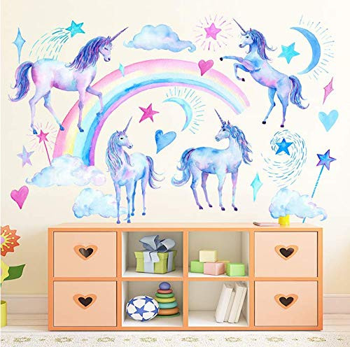 Unicorn Wall Decals,Unicorn Wall Sticker Decor for Boys Girls Kids Bedroom Decor Nursery Room Home Decor, Christmas Gift for Boy and Girl