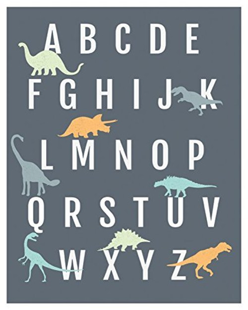 Dinosaur Alphabet Wall Art Print 05x07 Inch Print, Nursery Decor, ABC Poster, Kid's Room Decor, Gender Neutral Nursery Decor, Baby Room Decor, Playroom Decor, Children Wall Art, Dinosaur Nursery