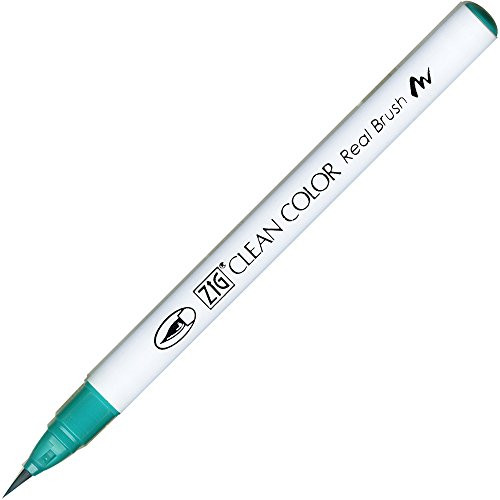 Kuretake ZIG Clean Color Real Brush Pen, Turquoise Green Ink