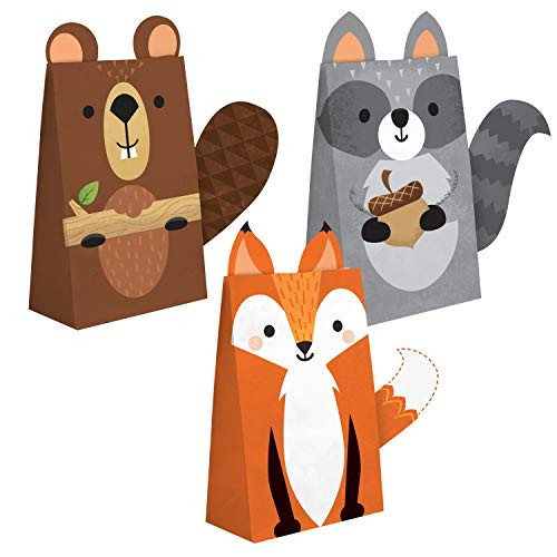 Wild One Woodland Paper Treat Bags, 8 ct