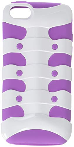 MYBAT Ribcage Hybrid Protector Cover for iPhone 5C - Retail Packaging - Ivory White/Electric Purple Ribcage