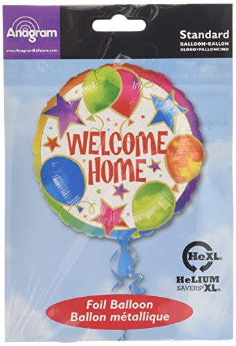 Anagram International 843301 Welcome Home Balloons & Stars Foil Balloon Pack, 18", Multi-Color