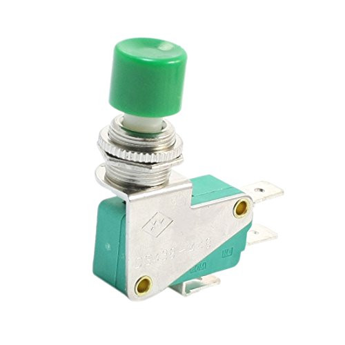 uxcell Green Cap Momentary SPDT 1NO 1NC Power Control Push Button Switch AC 125V 16A