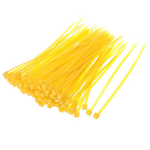 uxcell Nylon Cable Ties 4 Inch Self-Locking Zip Ties 0.09 Inch Width Yellow 100pcs