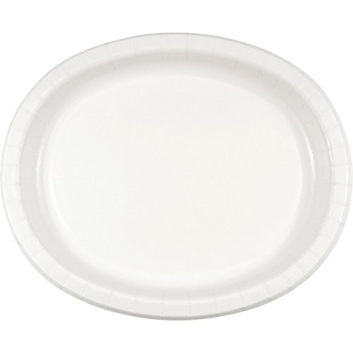 Creative Converting 8 Count Oval Paper Platters, White - 433272