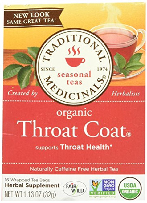 Traditional Medicinals Organic Throat Coat Herbal Wrapped Tea Bags - 16 ct Traditional Medicinals Organic Throat Coat Herbal Wrapped Tea Bags - 16 ct