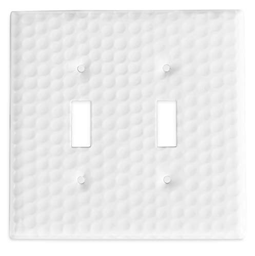 Monarch Abode 19008 Hand Hammered Classic White Double Wall Switch Plate