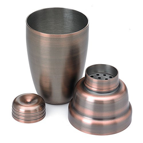 Barfly M37038ACP 3-Piece Cocktail Shaker Set, 18oz (532 ml), Antique Copper